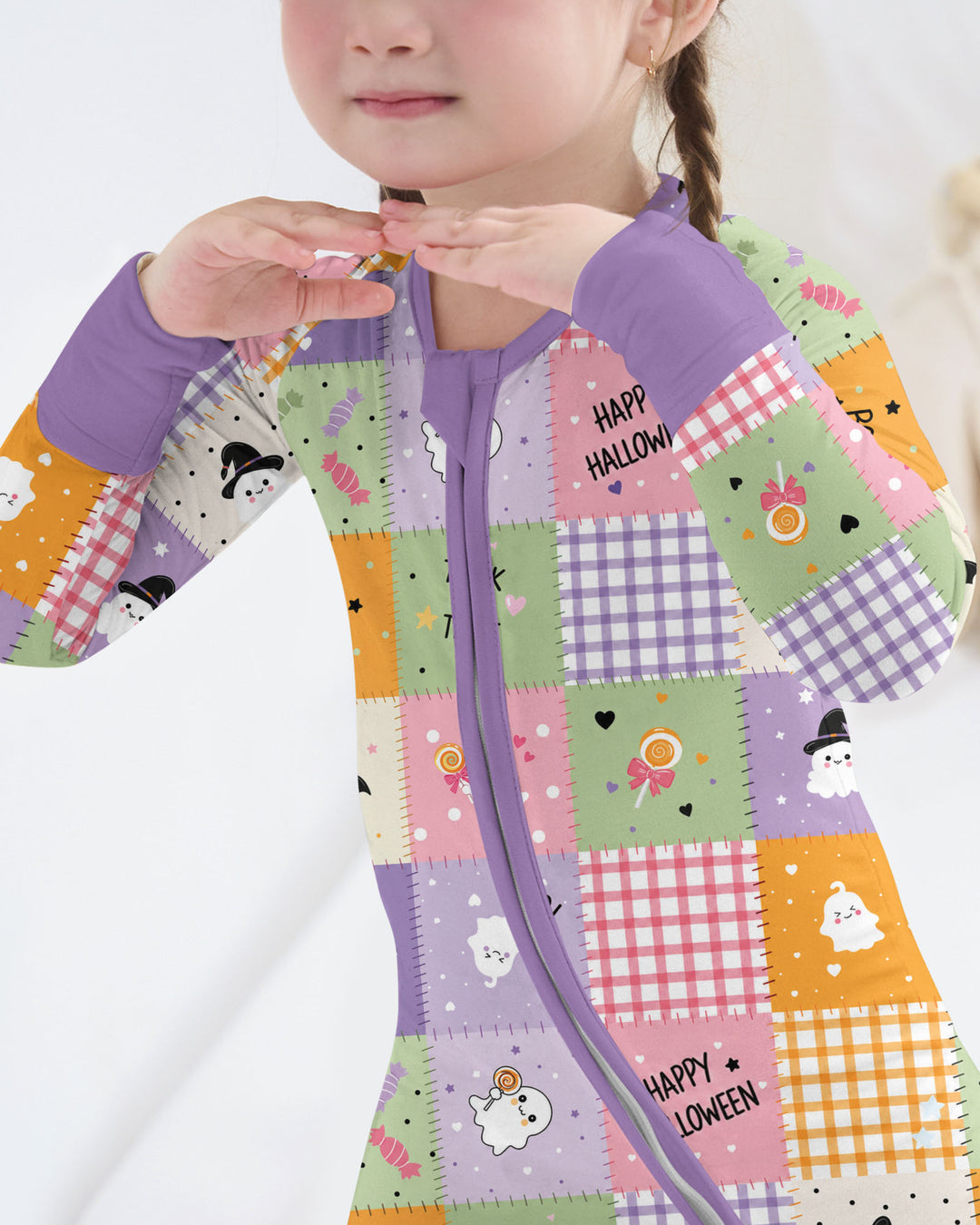 Cute Halloween Patchwork Bamboo Convertible Zippy