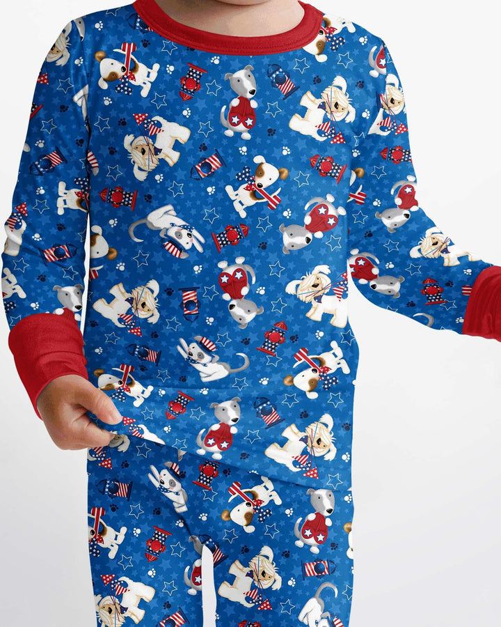 Zweiteiliges Langarm-Pyjama-Set mit Sommerfrüchten