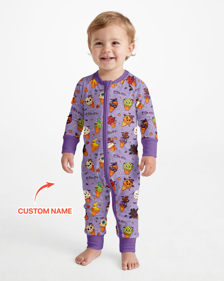 Custom Name Halloween Ice Cream Bamboo Convertible Zippy