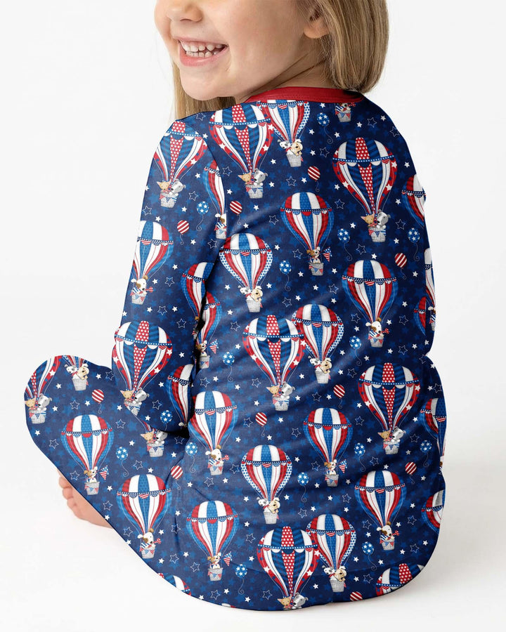 Zweiteiliges Langarm-Pyjama-Set mit Sommerfrüchten