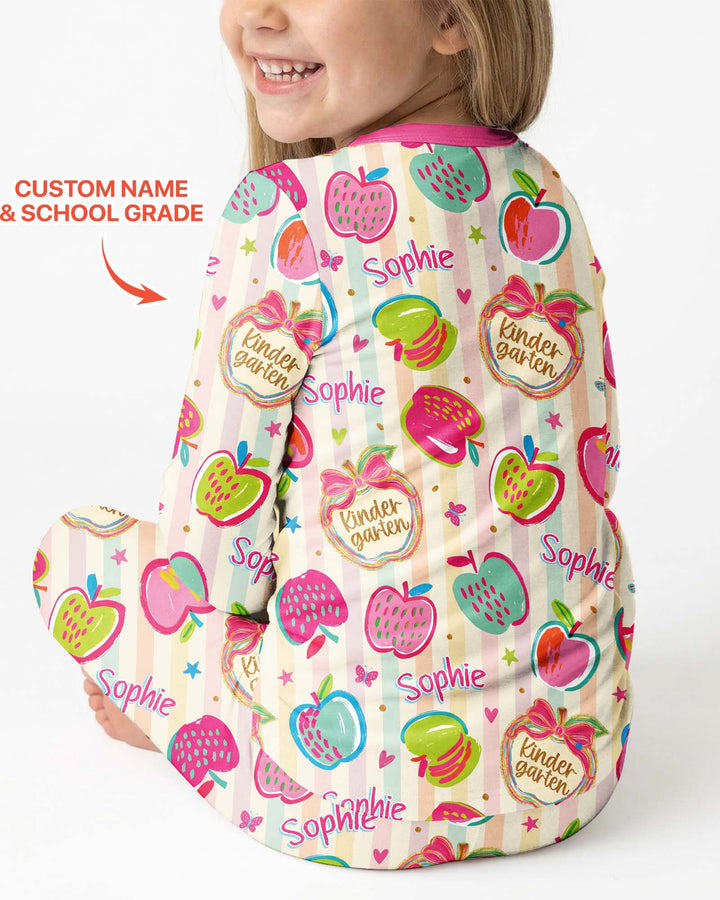 Zweiteiliges Langarm-Pyjama-Set mit Sommerfrüchten