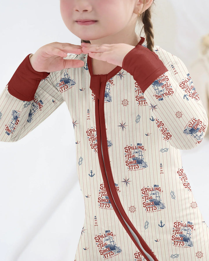 Spilling The Tea Since 1773 Family Matching Bamboo Convertible Zippy
