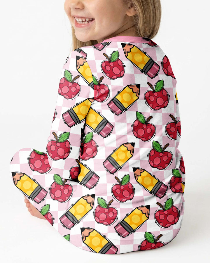 Zweiteiliges Langarm-Pyjama-Set mit Sommerfrüchten