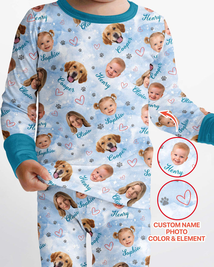 Personalized Family Matching Bamboo Two Piece Long Sleeve Pajama Set