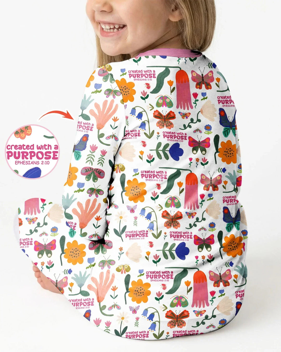 Zweiteiliges Langarm-Pyjama-Set mit Sommerfrüchten