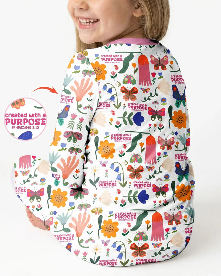 Zweiteiliges Langarm-Pyjama-Set mit Sommerfrüchten