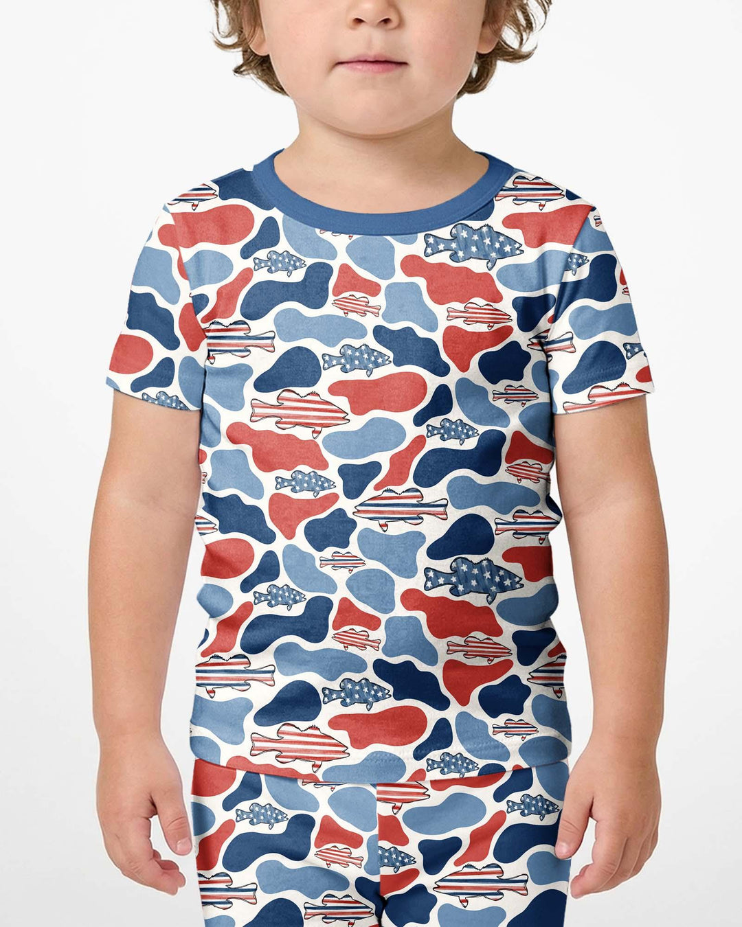 Template Zweiteiliges Pyjama-Set mit kurzen Ärmeln und Shorts