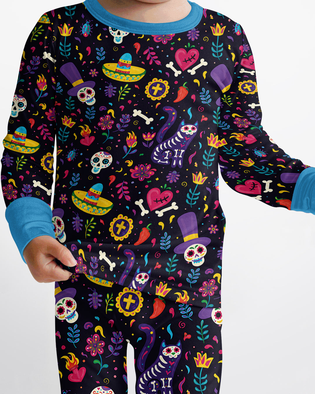 Zweiteiliges Langarm-Pyjama-Set mit Sommerfrüchten