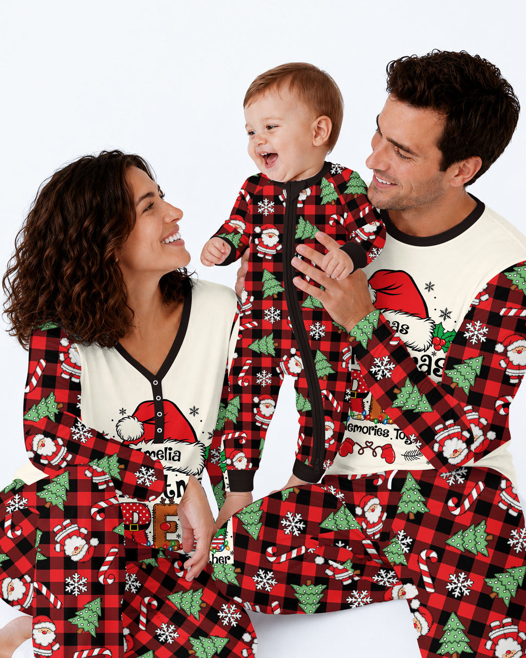 Custom Name Family Matching Christmas Crew Making Memories Together Bamboo Men's Pajama Set