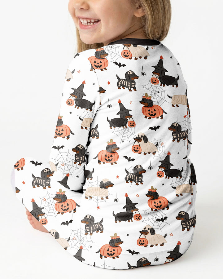 Howl-O-Weenie Dachshund Two Piece Long Sleeve Pajama Set