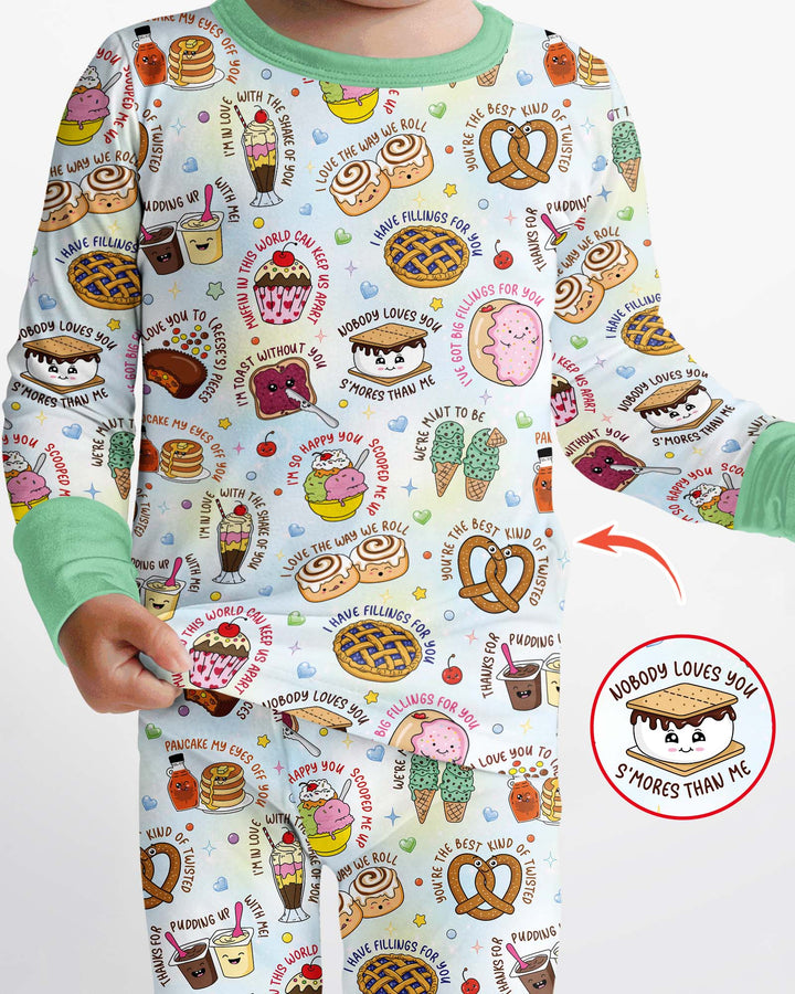 Sweet Love Puns Bamboo Two Piece Long Sleeve Pajama Set