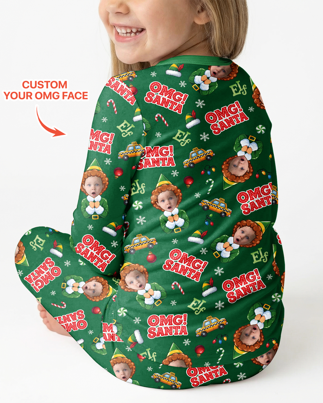 Custom Image OMG Santa Bamboo Two Piece Long Sleeve Pajama Set