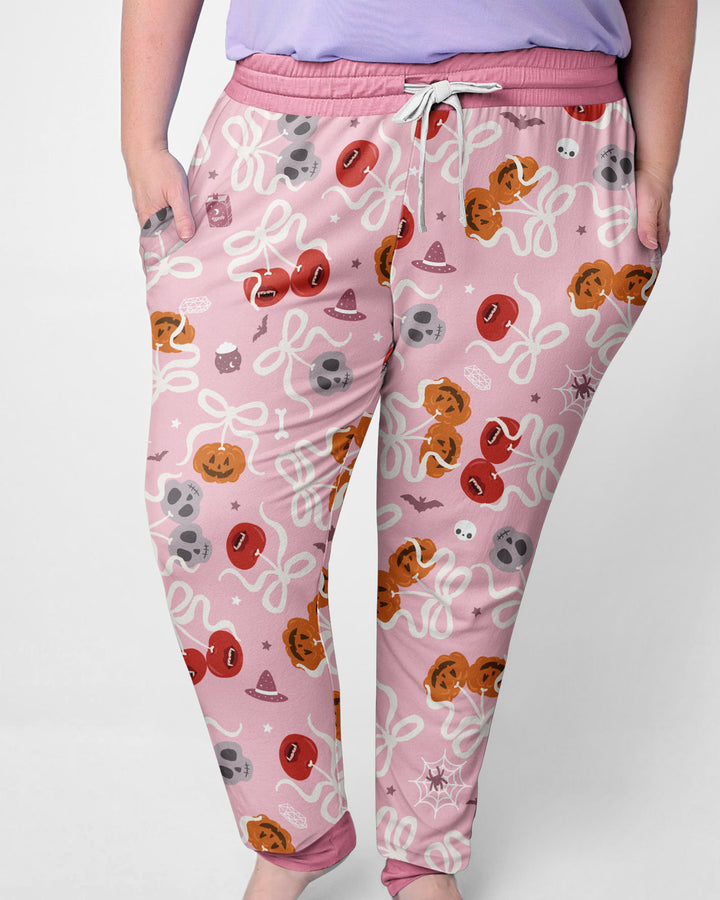 Spooky Halloween Cherry Matching Bamboo Women Pajama Set