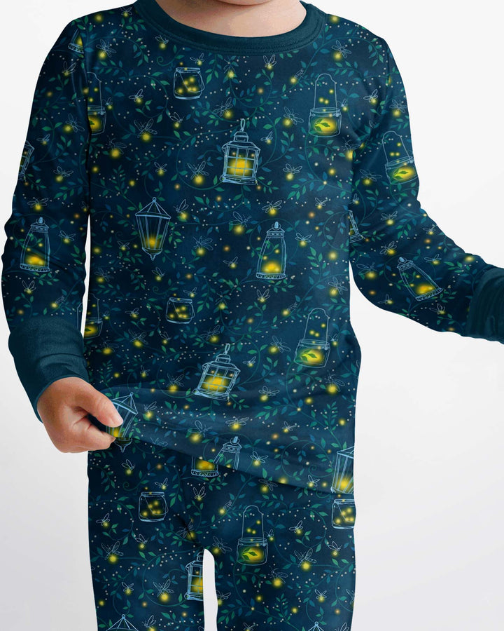 Zweiteiliges Langarm-Pyjama-Set mit Sommerfrüchten