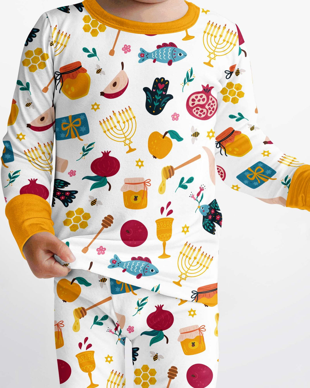 Zweiteiliges Langarm-Pyjama-Set mit Sommerfrüchten
