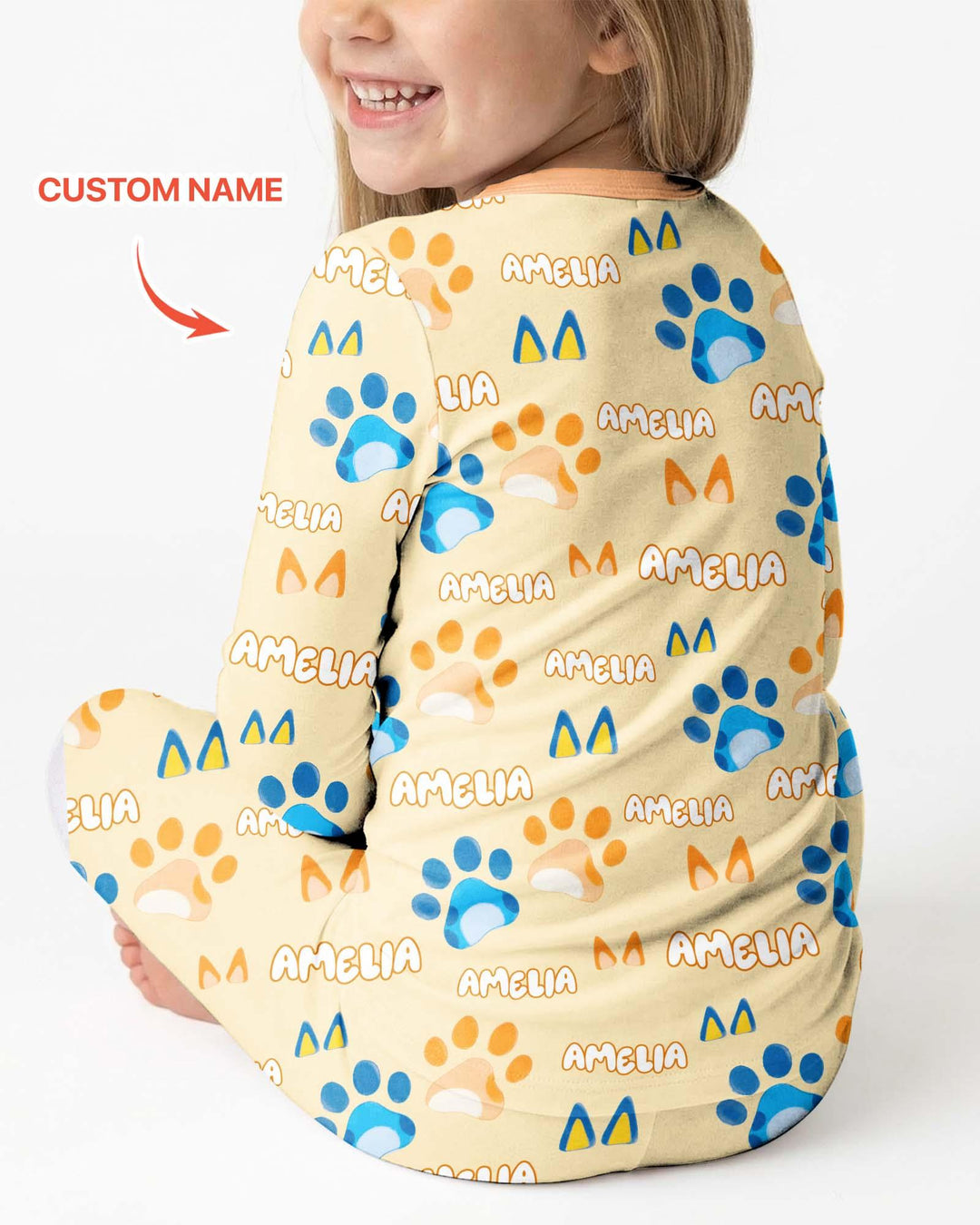 Zweiteiliges Langarm-Pyjama-Set mit Sommerfrüchten