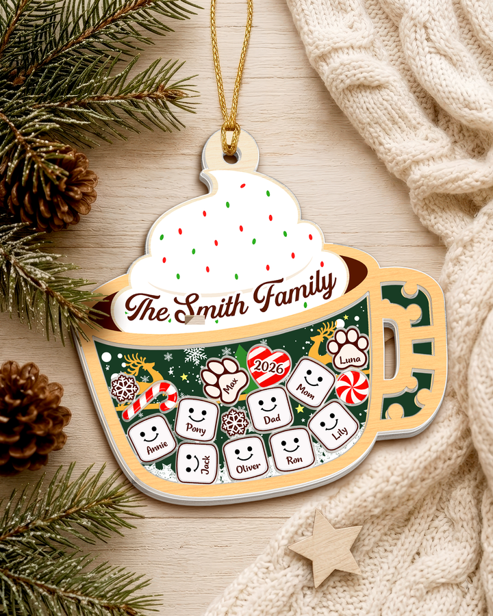 Family Marshmallow Shake Cup Family Ornament 2026