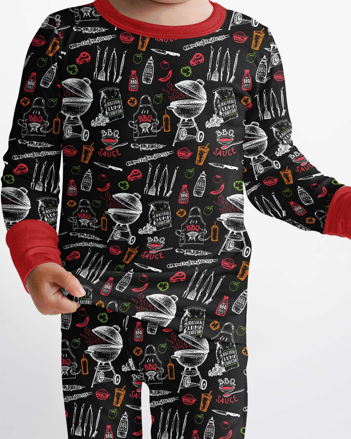 Zweiteiliges Langarm-Pyjama-Set mit Sommerfrüchten