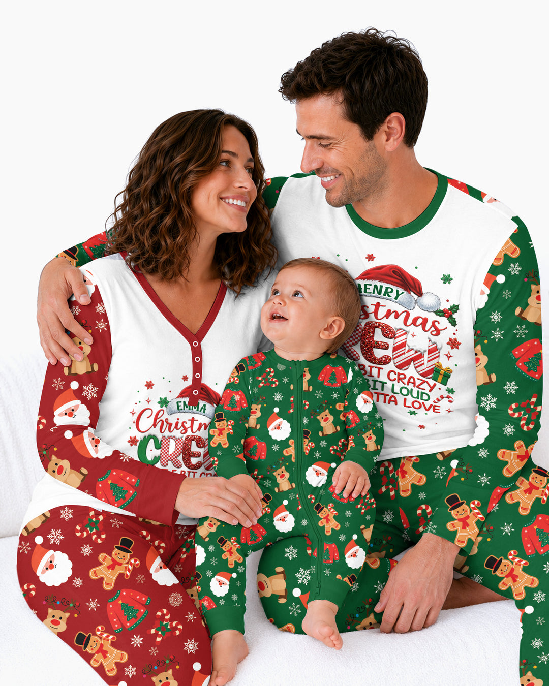 Personalized Christmas Crew Family Matching Bamboo Women Pajama Set