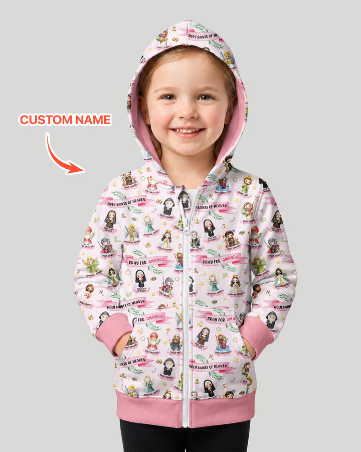 Heilige des Himmels Personalisierter Bambus-Kapuzenpullover mit Reißverschluss