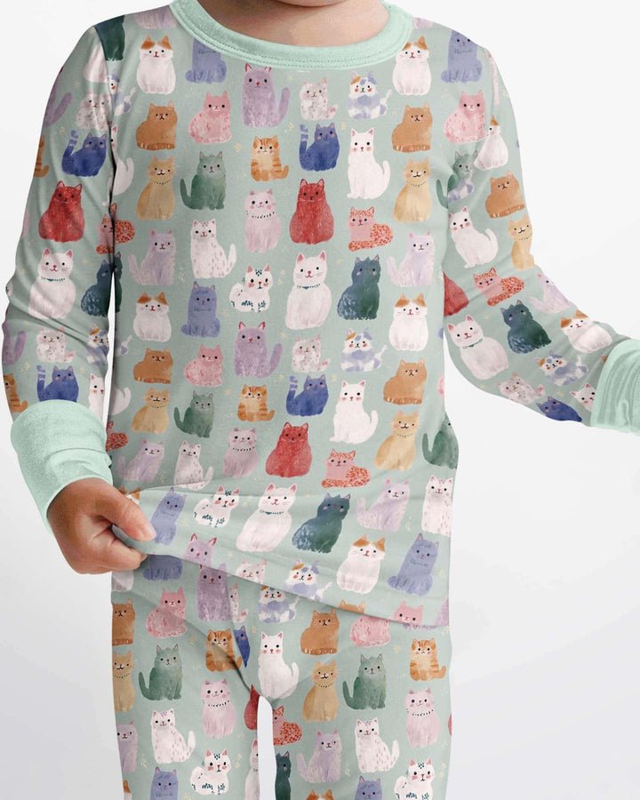 Zweiteiliges Langarm-Pyjama-Set mit Sommerfrüchten