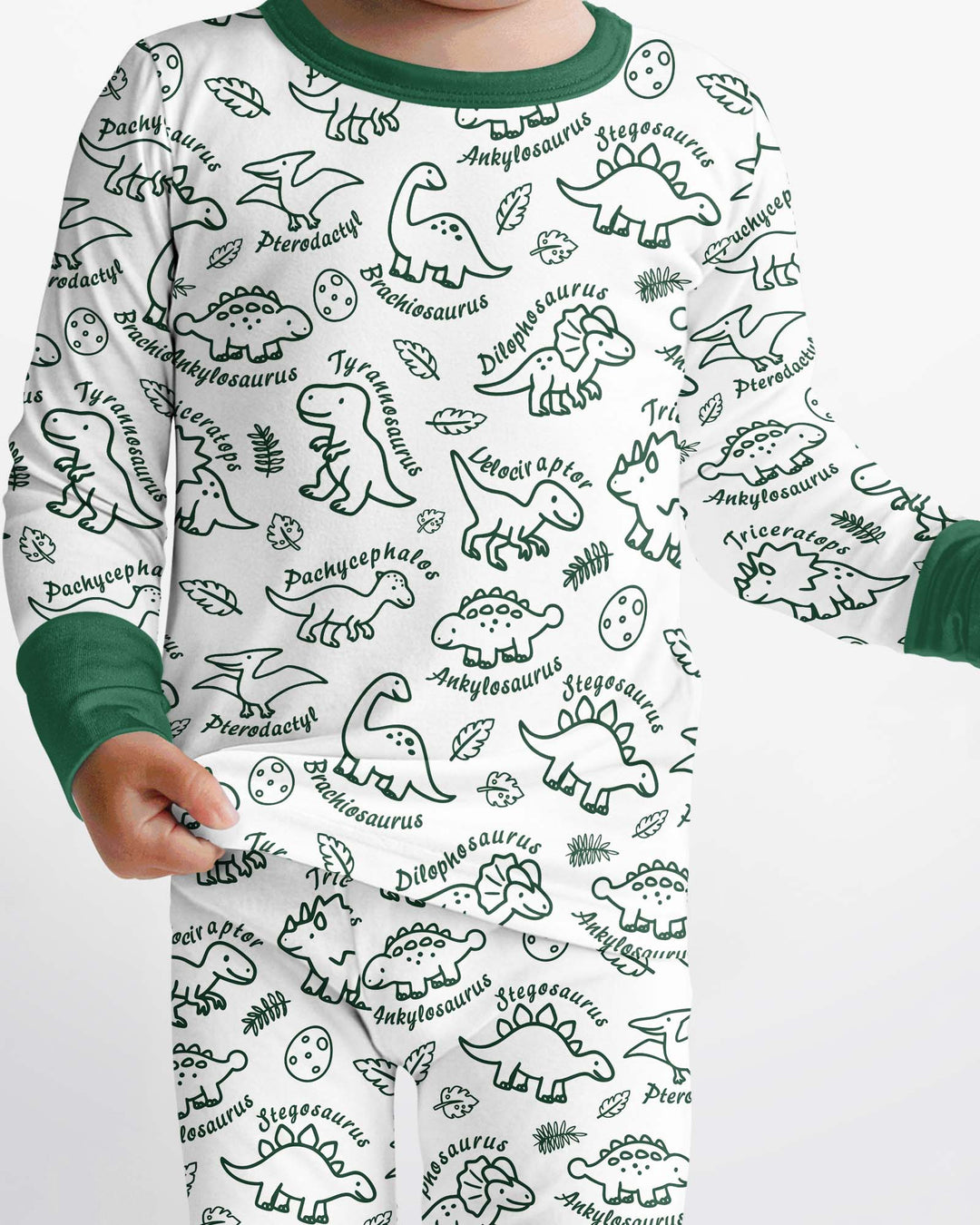 Dinosaur Park Bamboo Two Piece Long Sleeve Pajama Set