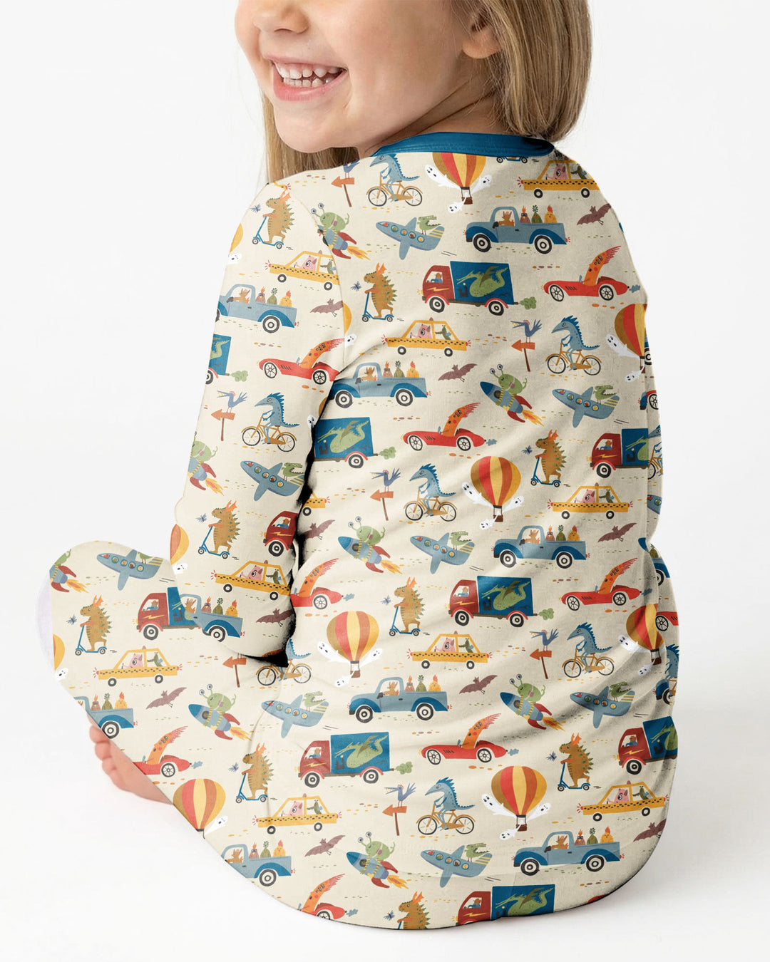 Monsters on the Move Bamboo Two Piece Long Sleeve Pajama Set