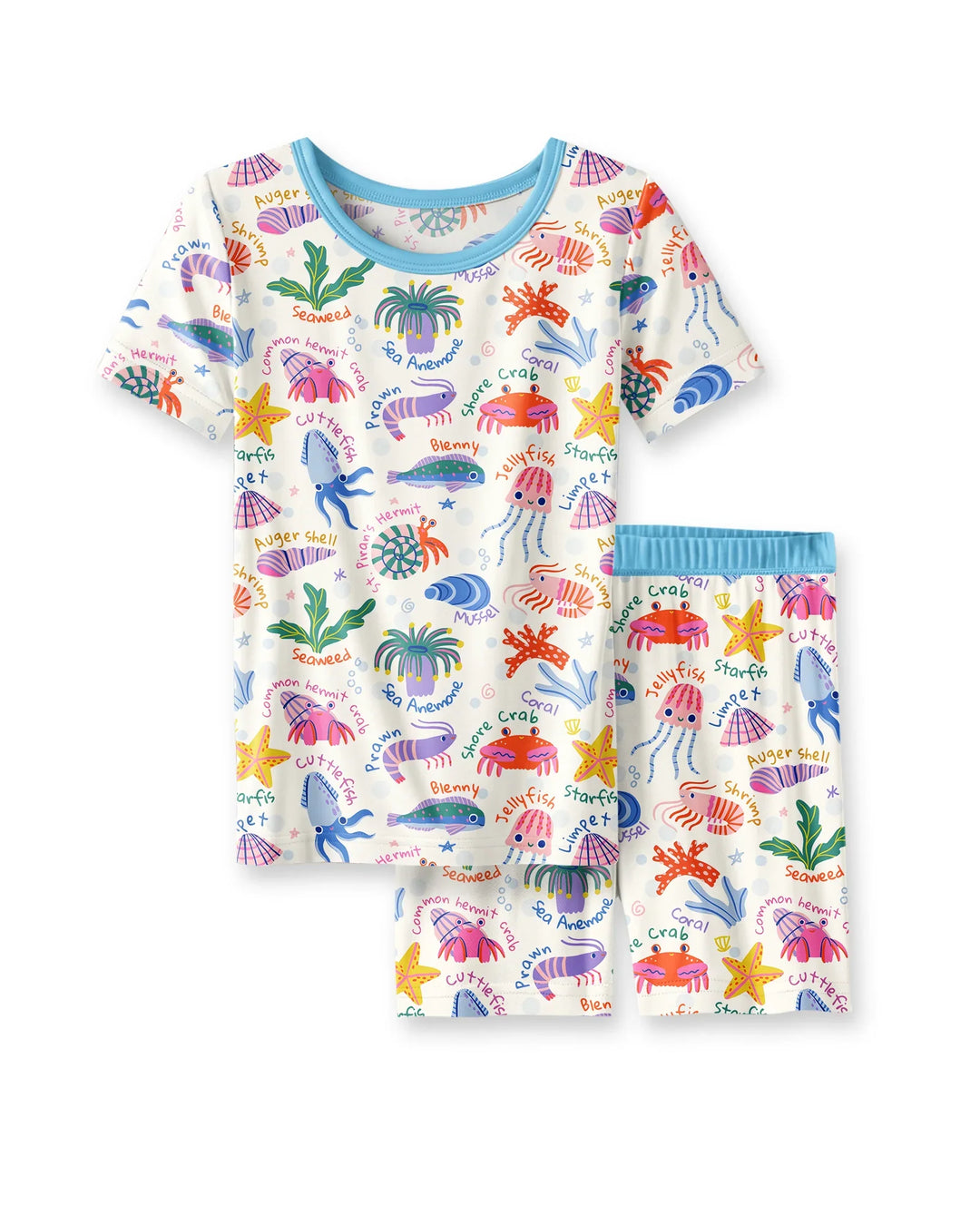 Template Zweiteiliges Pyjama-Set mit kurzen Ärmeln und Shorts