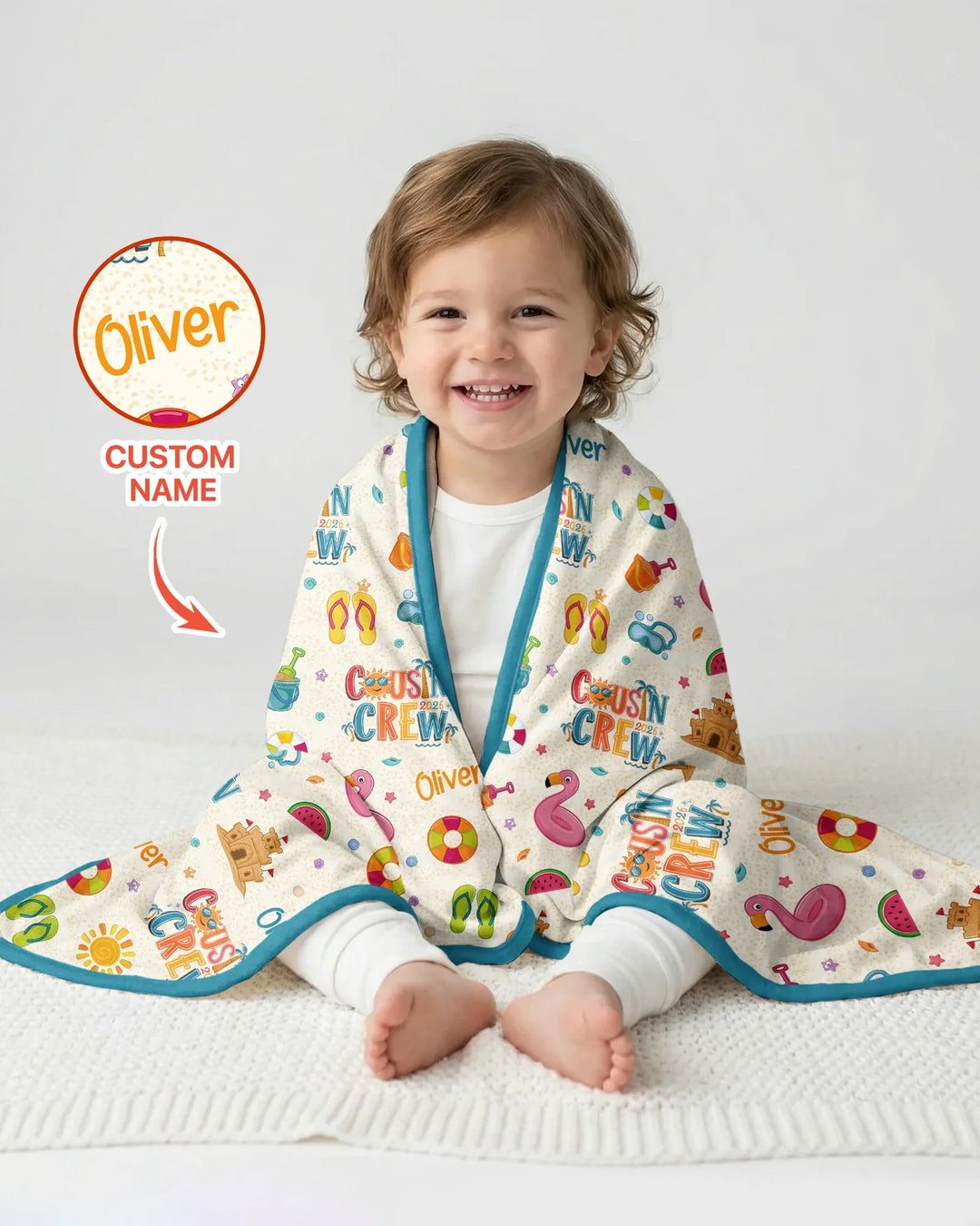 Custom Name Summer 2026 Cousin Crew Bamboo Blanket