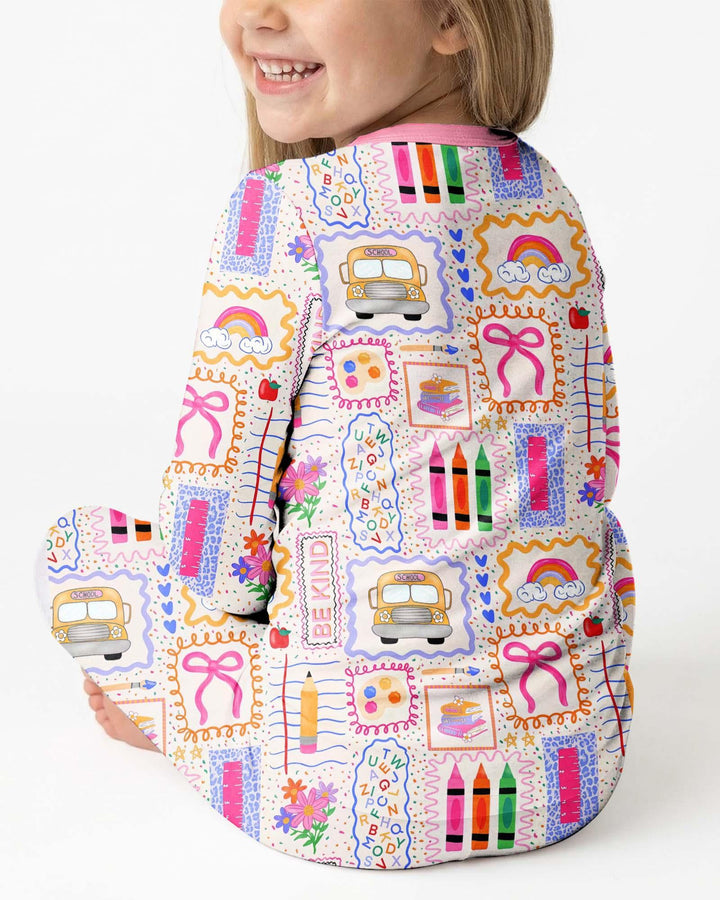 Zweiteiliges Langarm-Pyjama-Set mit Sommerfrüchten