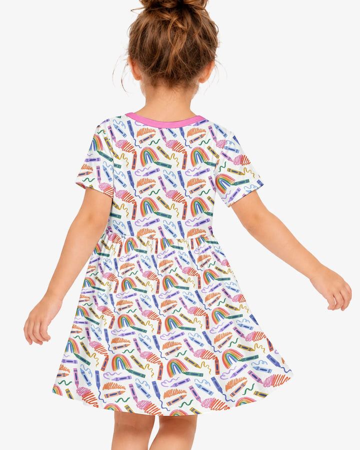 Crayon Chaos Bamboo Twirl Dress