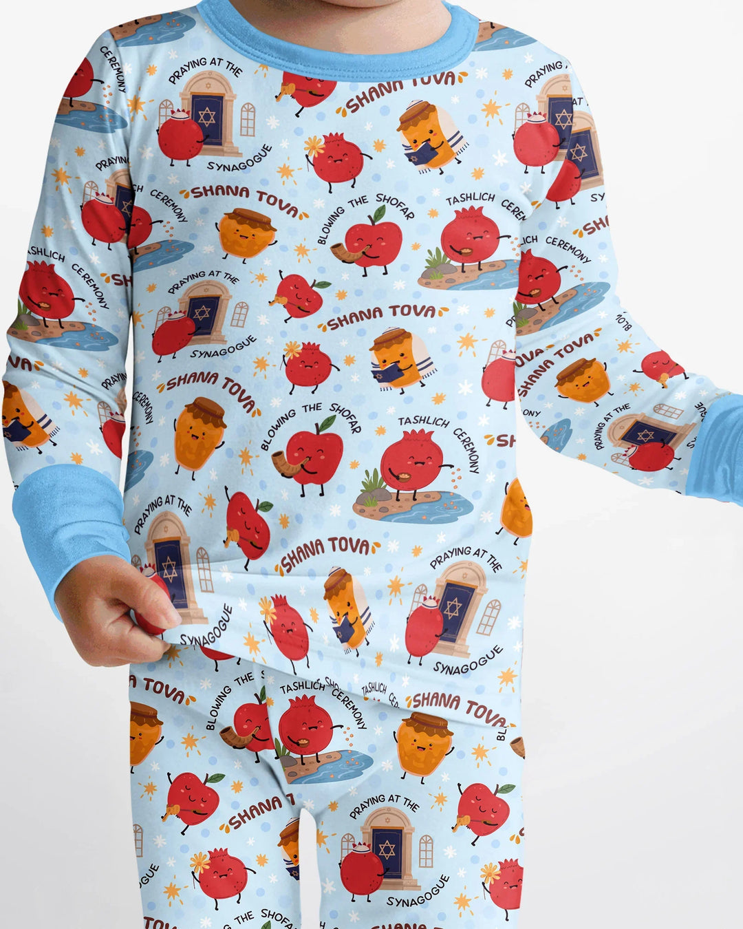 Zweiteiliges Langarm-Pyjama-Set mit Sommerfrüchten