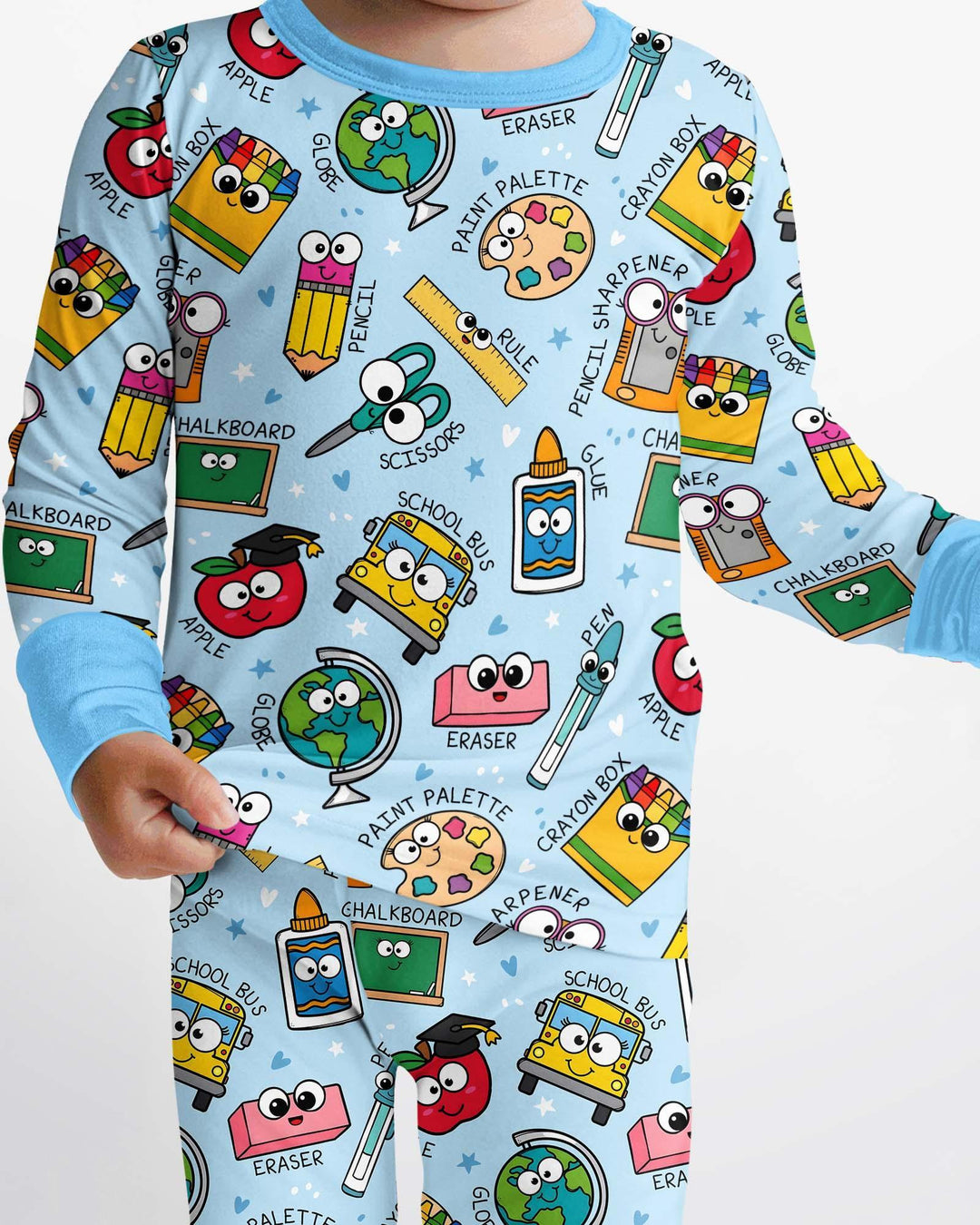 Happy School Pals  Bamboo Two Piece Long Sleeve Pajama Set
