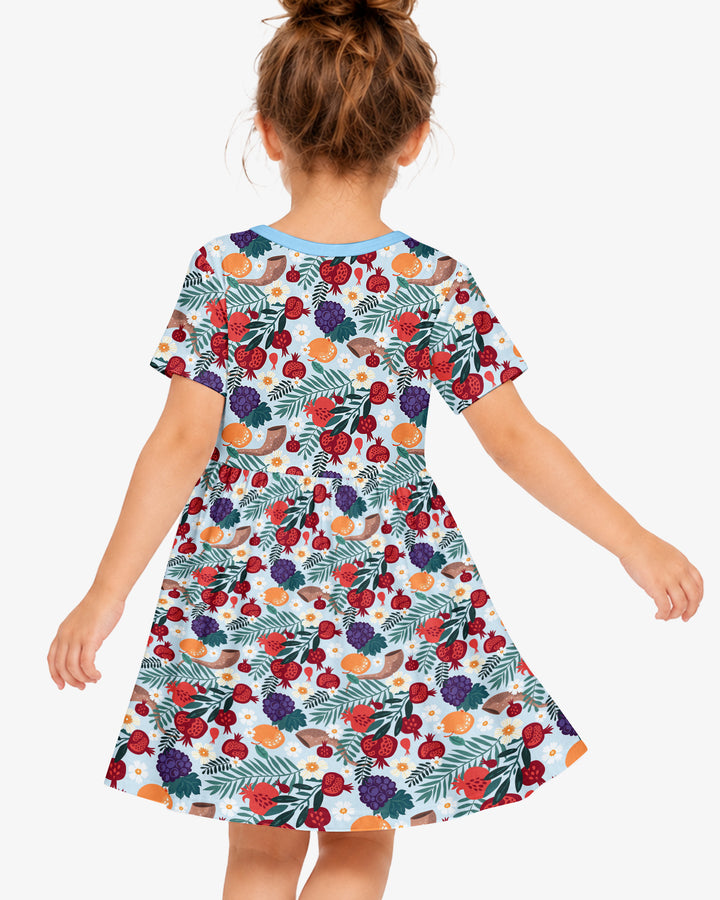 Pomegranate Blessings Night Family Matching Bamboo Twirl Dress