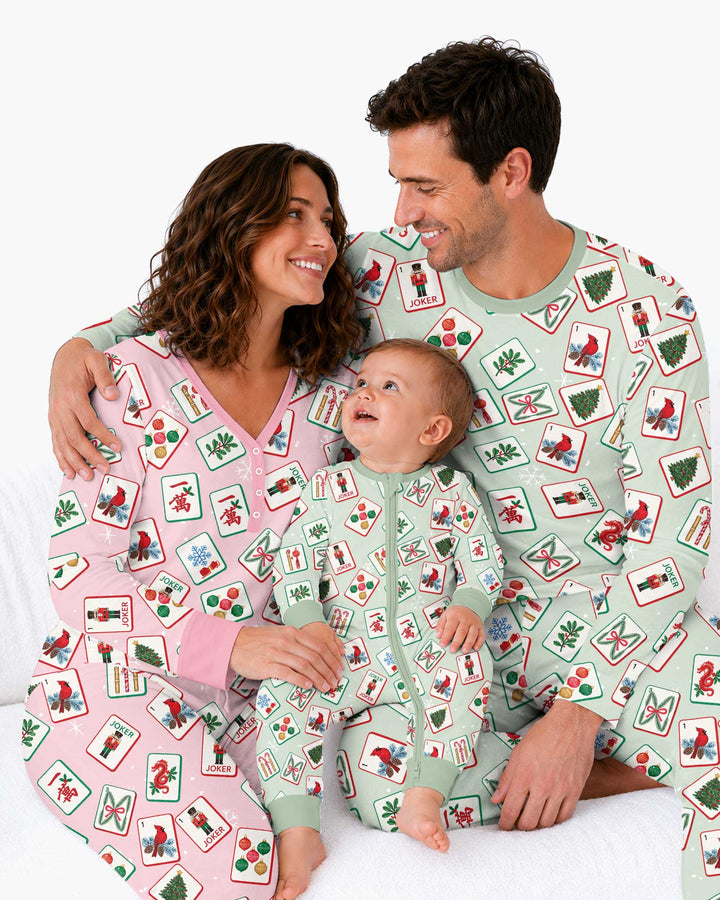 Christmas Mahjong  Bamboo Men's Pajama Set