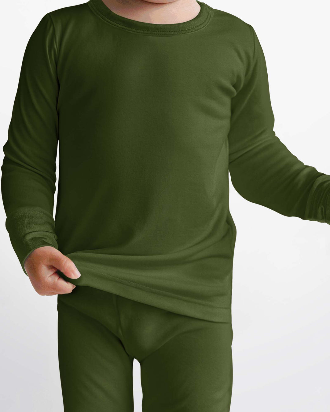 Dark Olive Green Bamboo Two Piece Pajama Set
