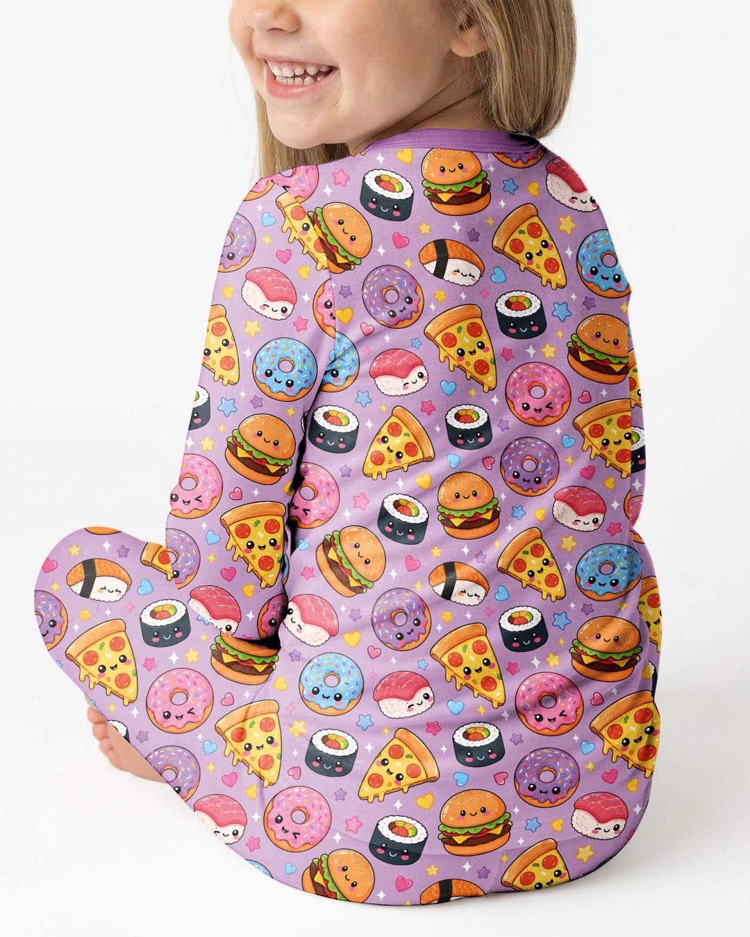 Zweiteiliges Langarm-Pyjama-Set mit Sommerfrüchten