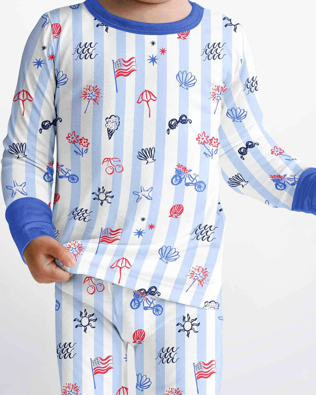 Zweiteiliges Langarm-Pyjama-Set mit Sommerfrüchten