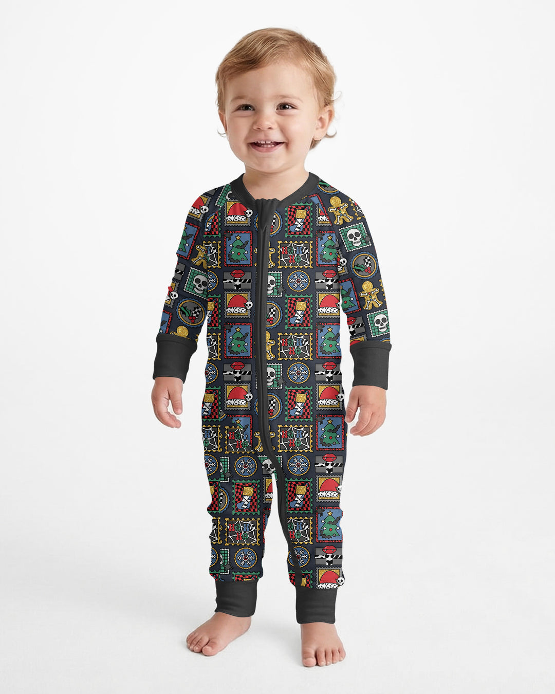 Retro Spooky Christmas Stamp Bamboo Convertible Zippy