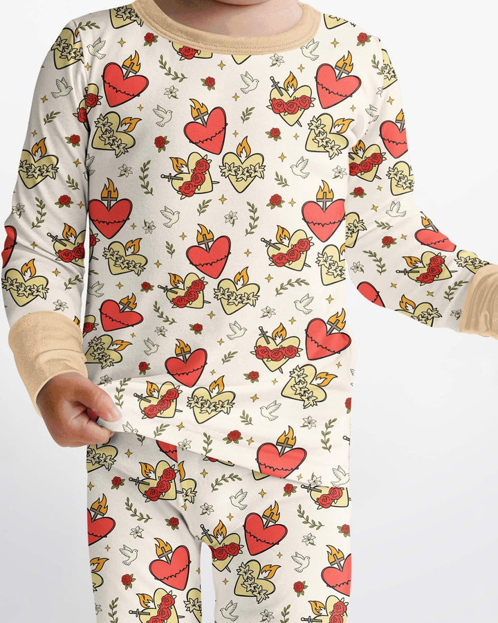 Zweiteiliges Langarm-Pyjama-Set mit Sommerfrüchten