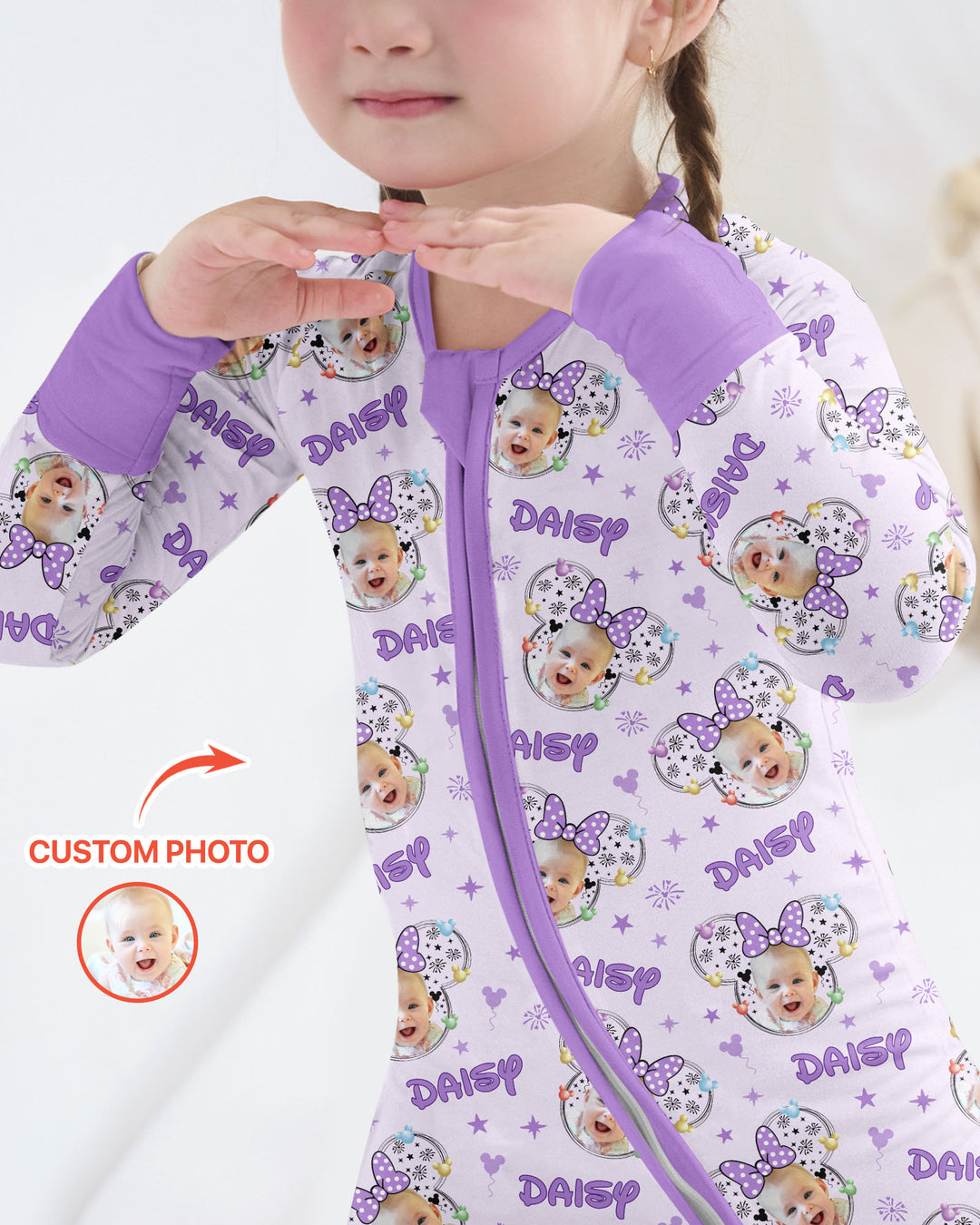 Gerippte Babykleidung mit individuellem Foto - Weich &amp; Skizzenhaft