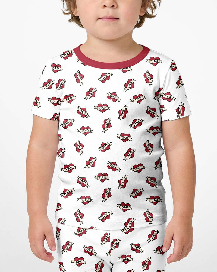 Template Zweiteiliges Pyjama-Set mit kurzen Ärmeln und Shorts