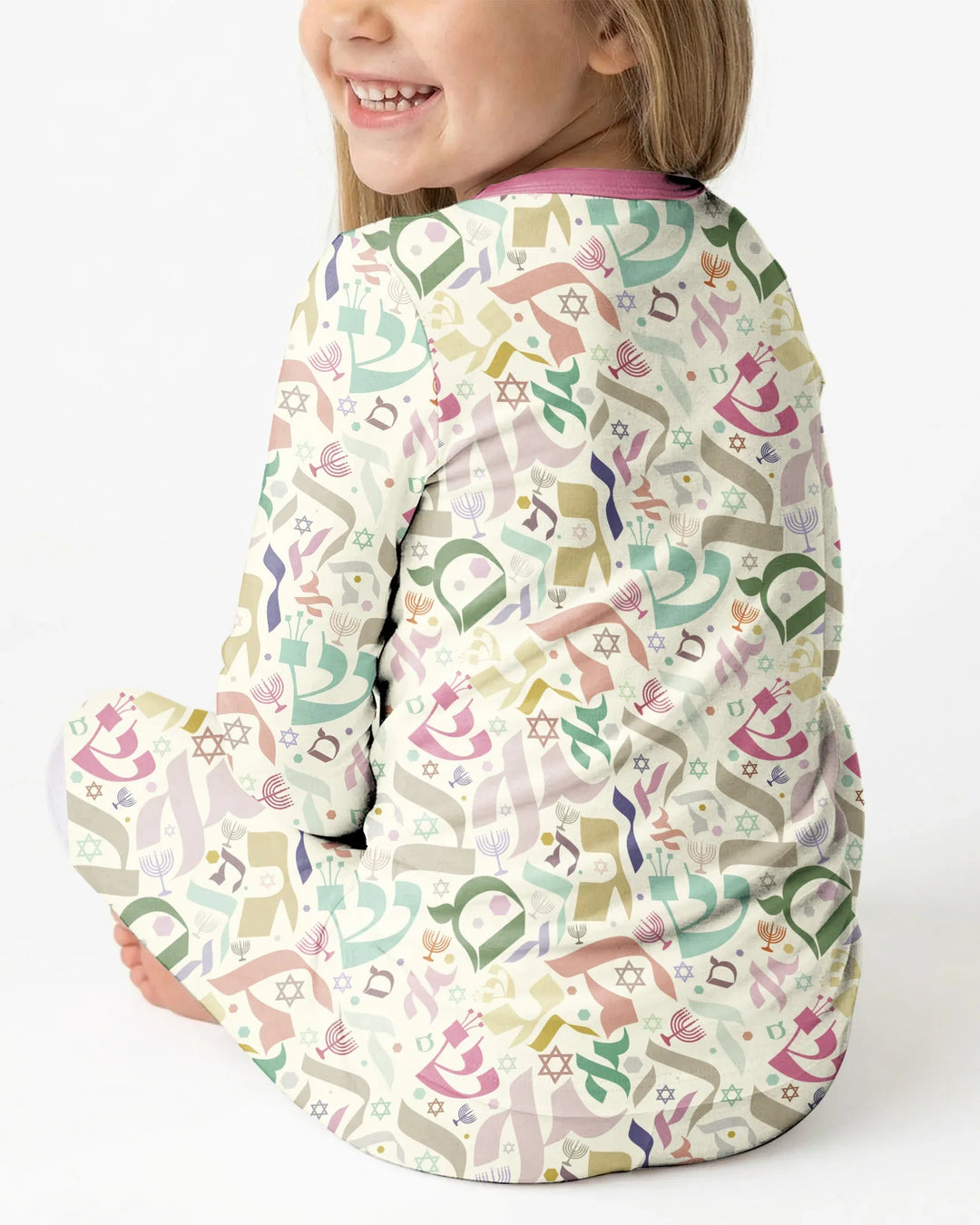 Hebrew Harmony Family Matching Bamboo Two Piece Long Sleeve Pajama Set