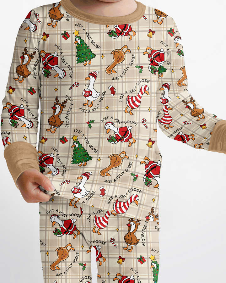 Jolly Goose Christmas Bamboo Two Piece Long Sleeve Pajama Set