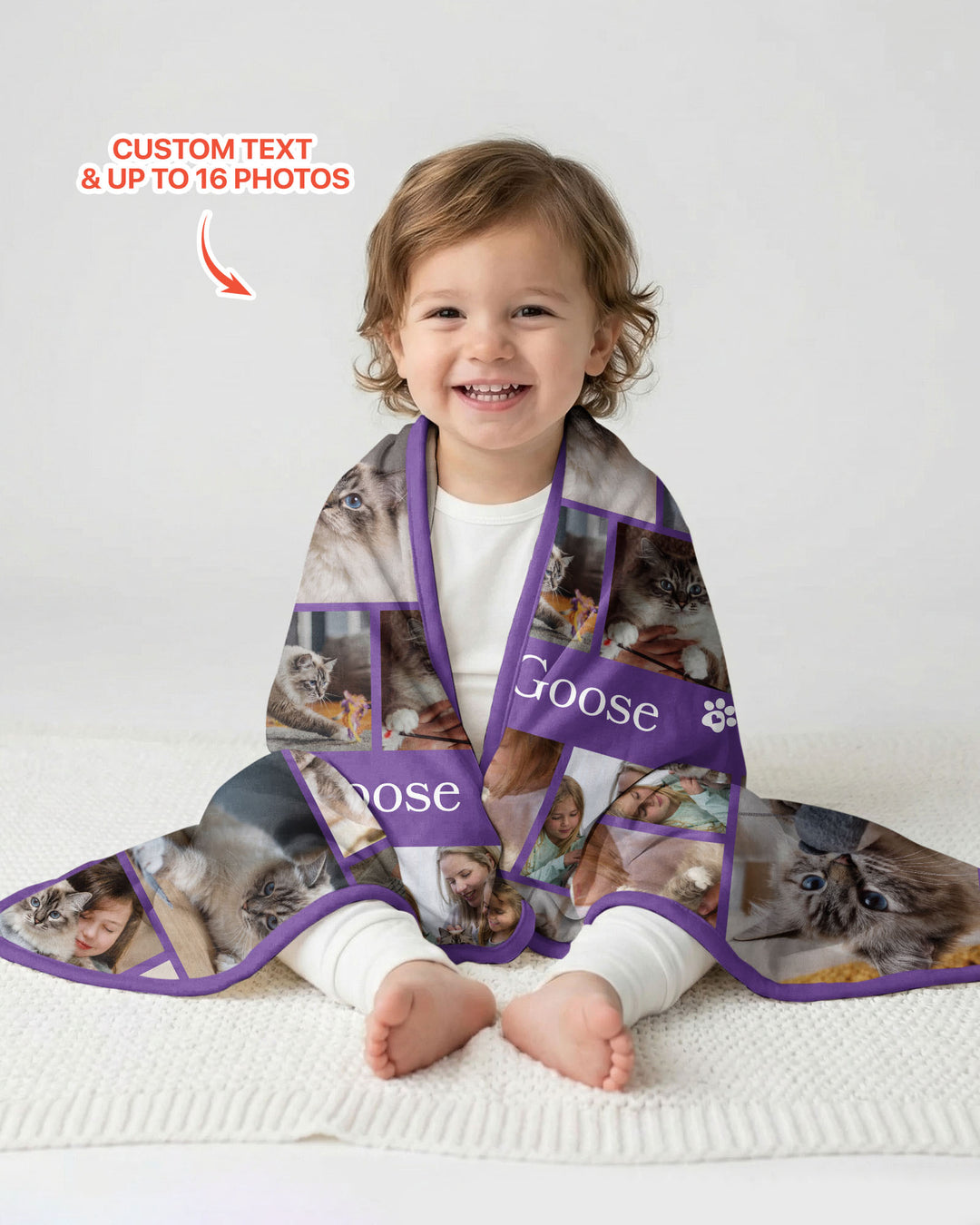 Custom Pet Photo Collage Bamboo Blanket