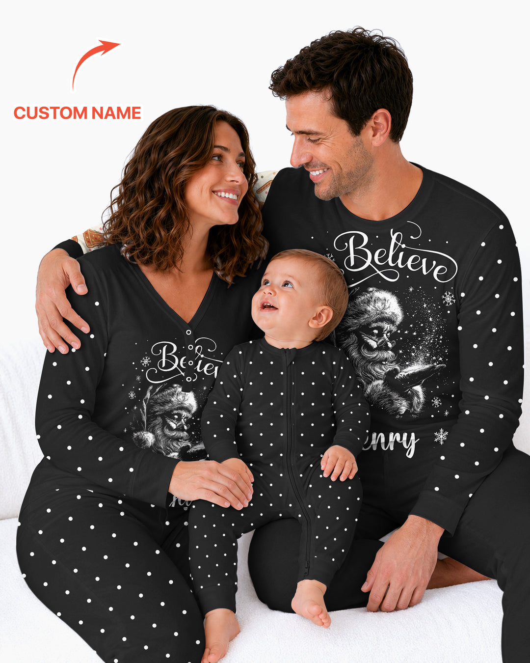 Custom Name Vintage Believe Santa Bamboo Women Pajama Set