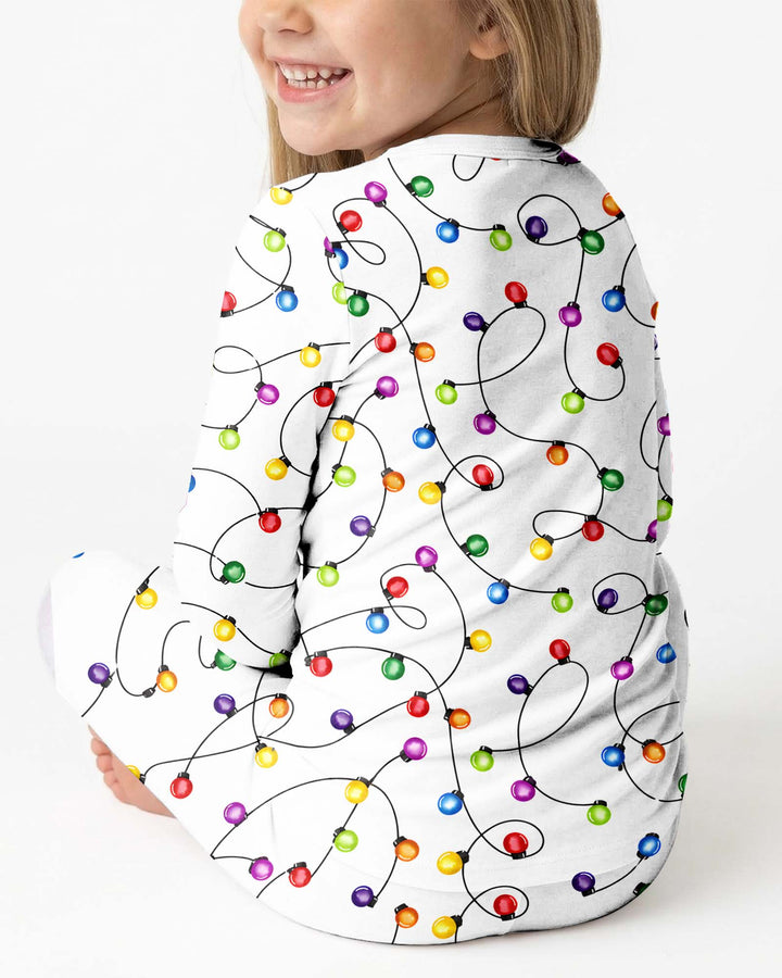 Baby's First Christmas Lights Pajamas Bamboo Two Piece Long Sleeve Pajama Set