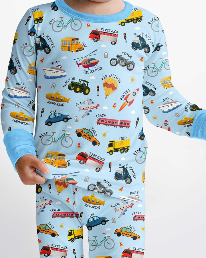 Zweiteiliges Langarm-Pyjama-Set mit Sommerfrüchten