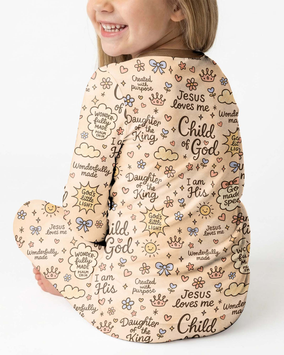 Zweiteiliges Langarm-Pyjama-Set mit Sommerfrüchten