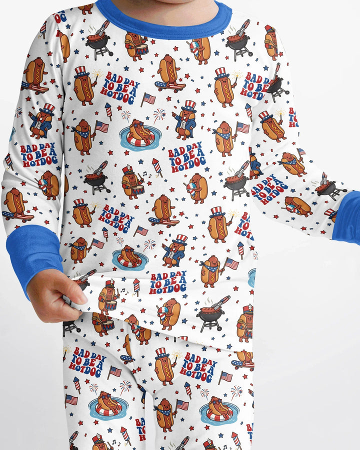Zweiteiliges Langarm-Pyjama-Set mit Sommerfrüchten